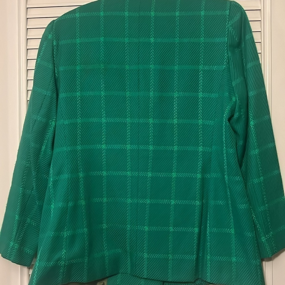 Vintage Executive collection green plaid  blazer size 8p granny core retro - Picture 8 of 10